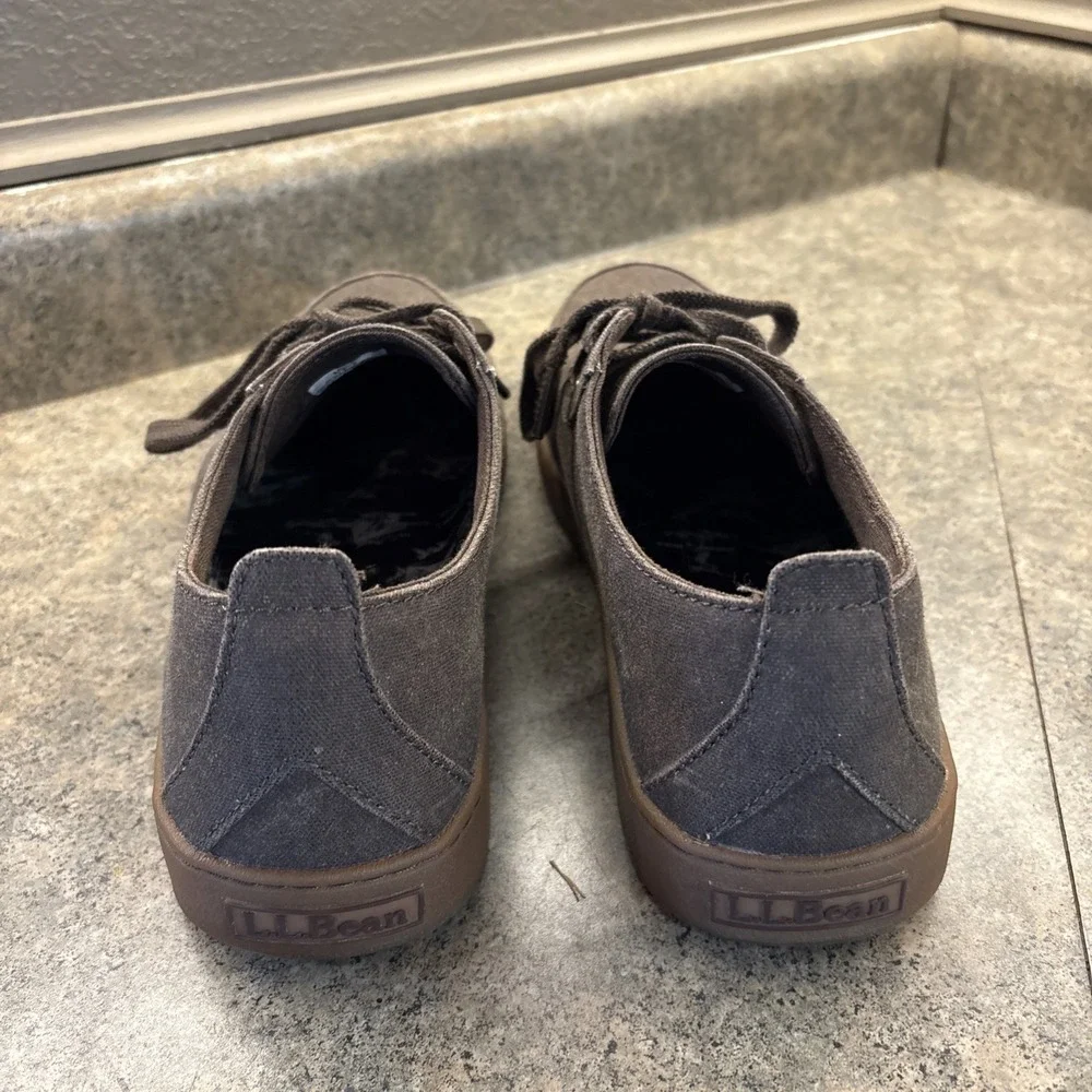 LL Bean Campside 2-Eye Brown Canvas Boat Shoe Loafers 505999 Men's Size 9.5M